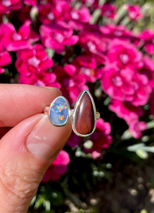Opal and Jasper split ring size 6.5-7.5