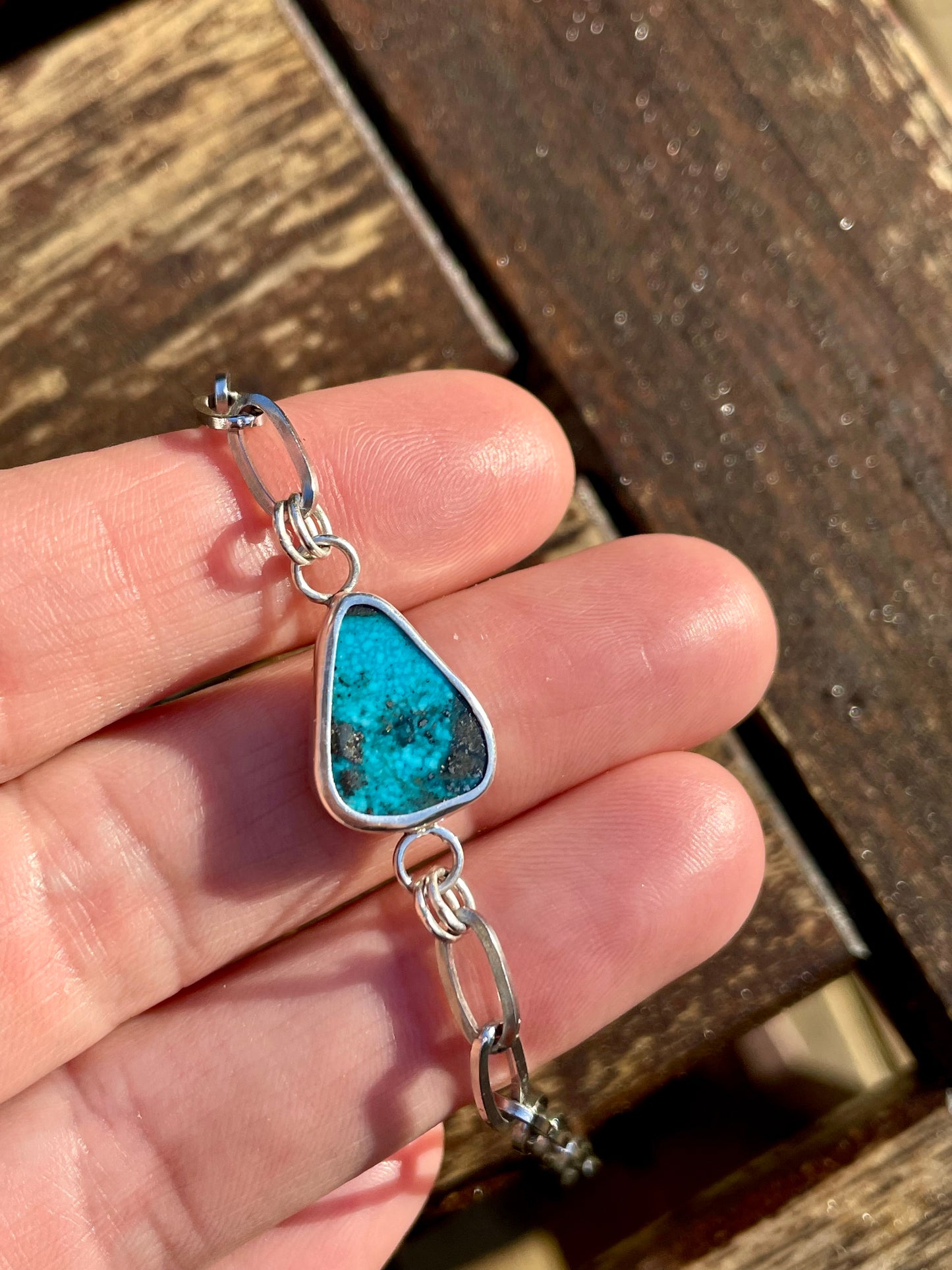 Turquoise Teardrop Chain Bracelet