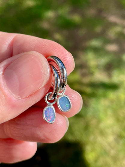 Australian Opal Huggie Hoop 4