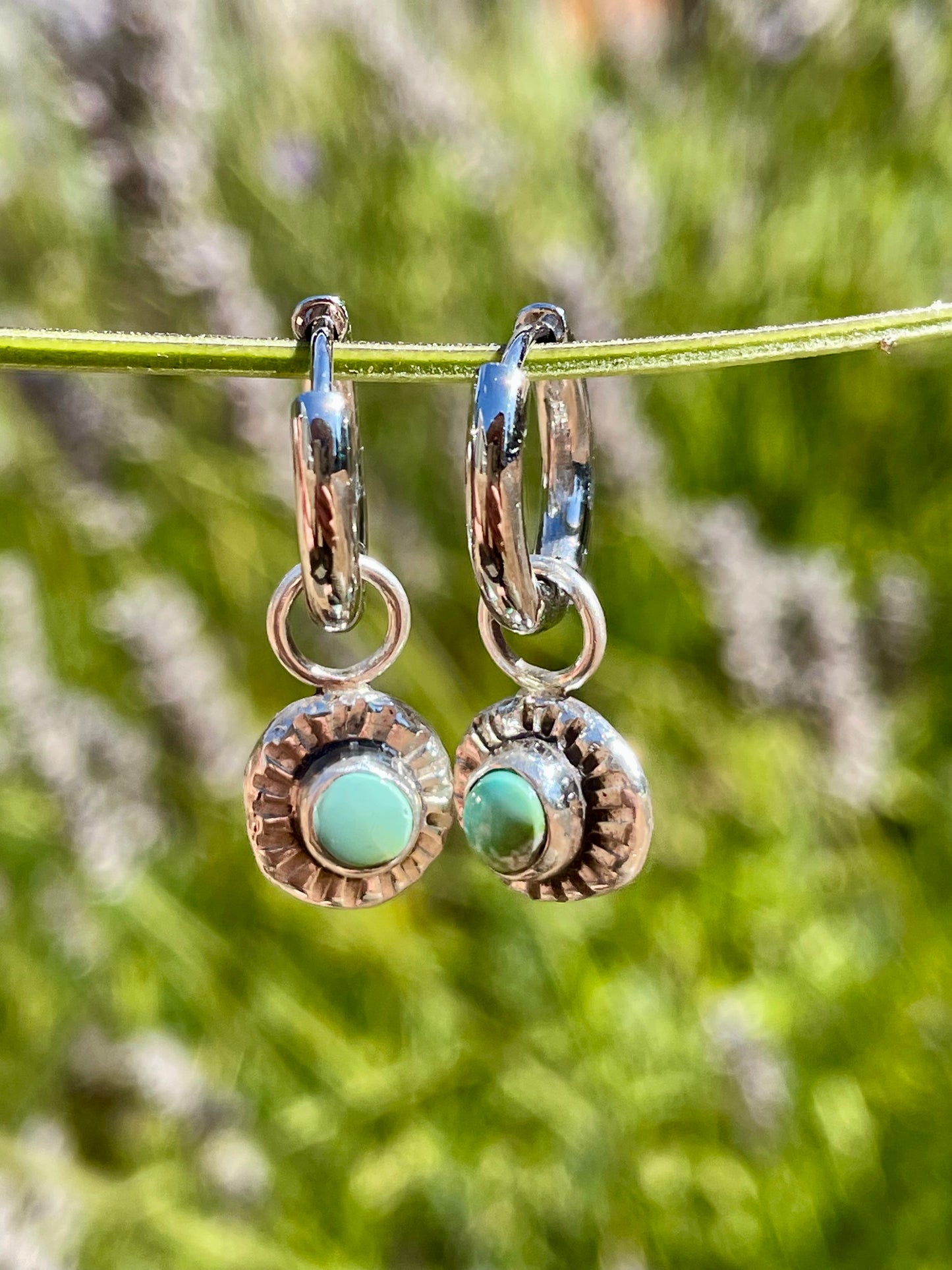 Sonoran Gold turquoise Huggie Hoop Earrings