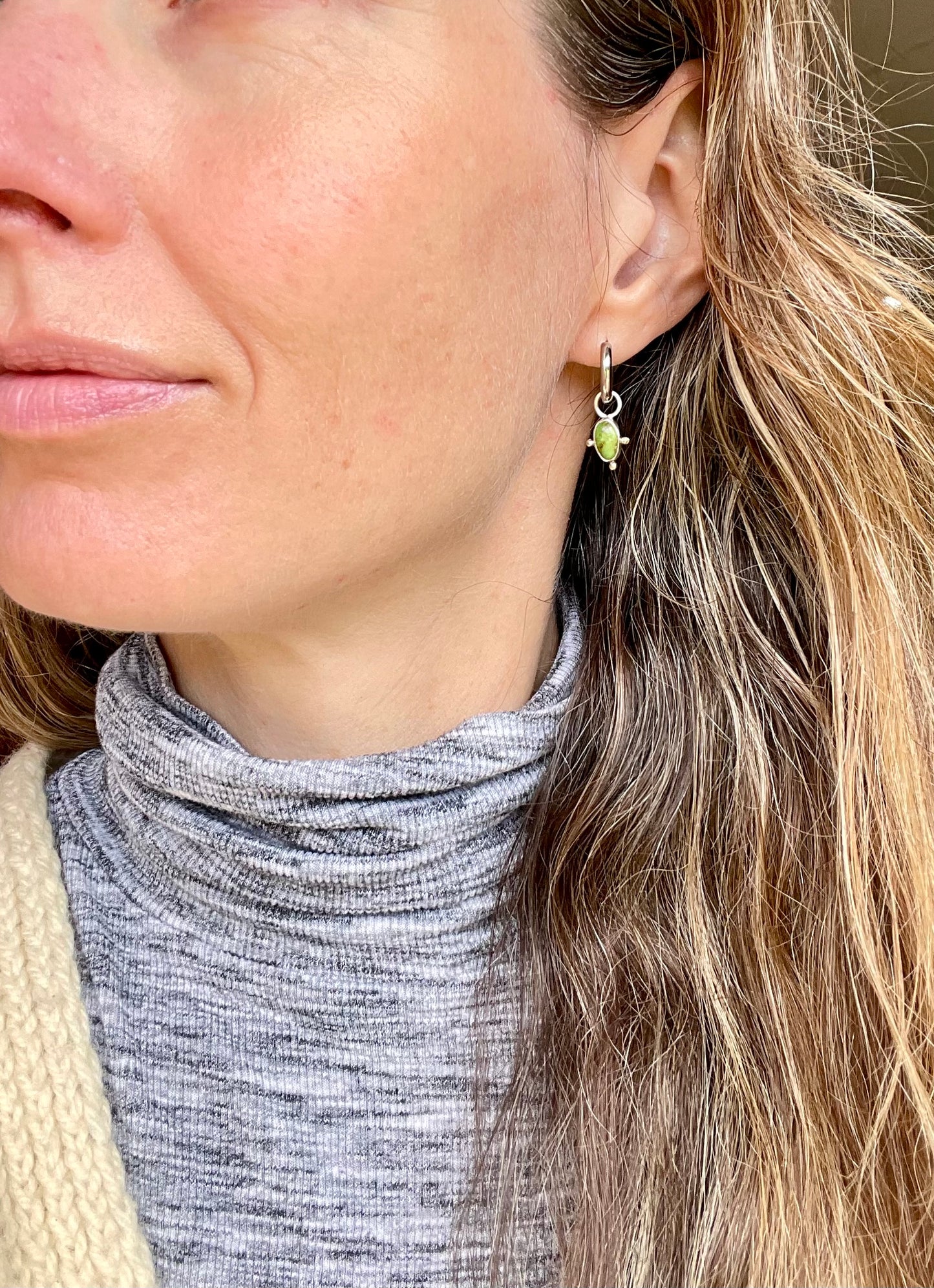 Sonoran Turquoise Huggie Hoop