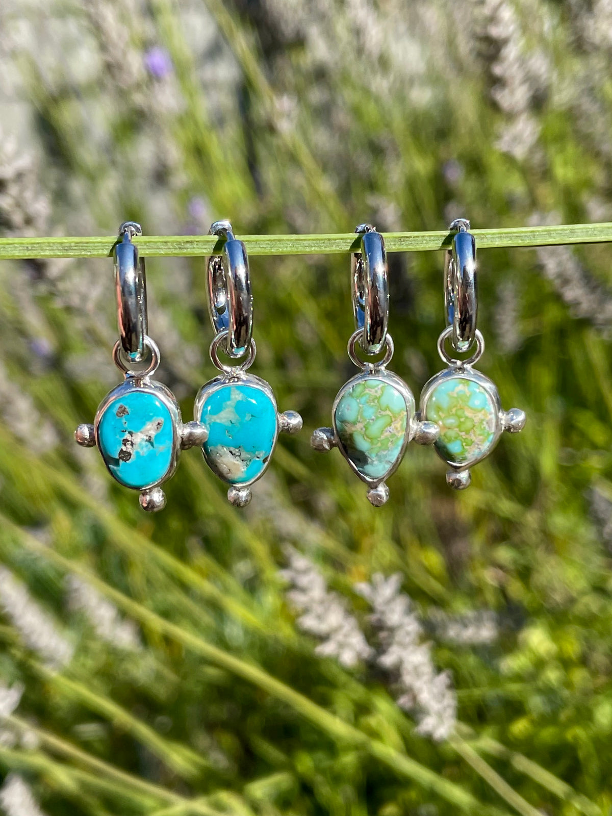 Turquoise Huggie Hoop Earrings