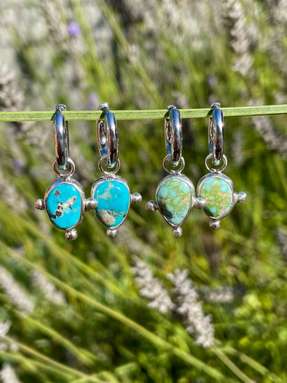 Turquoise Huggie Hoop Earrings