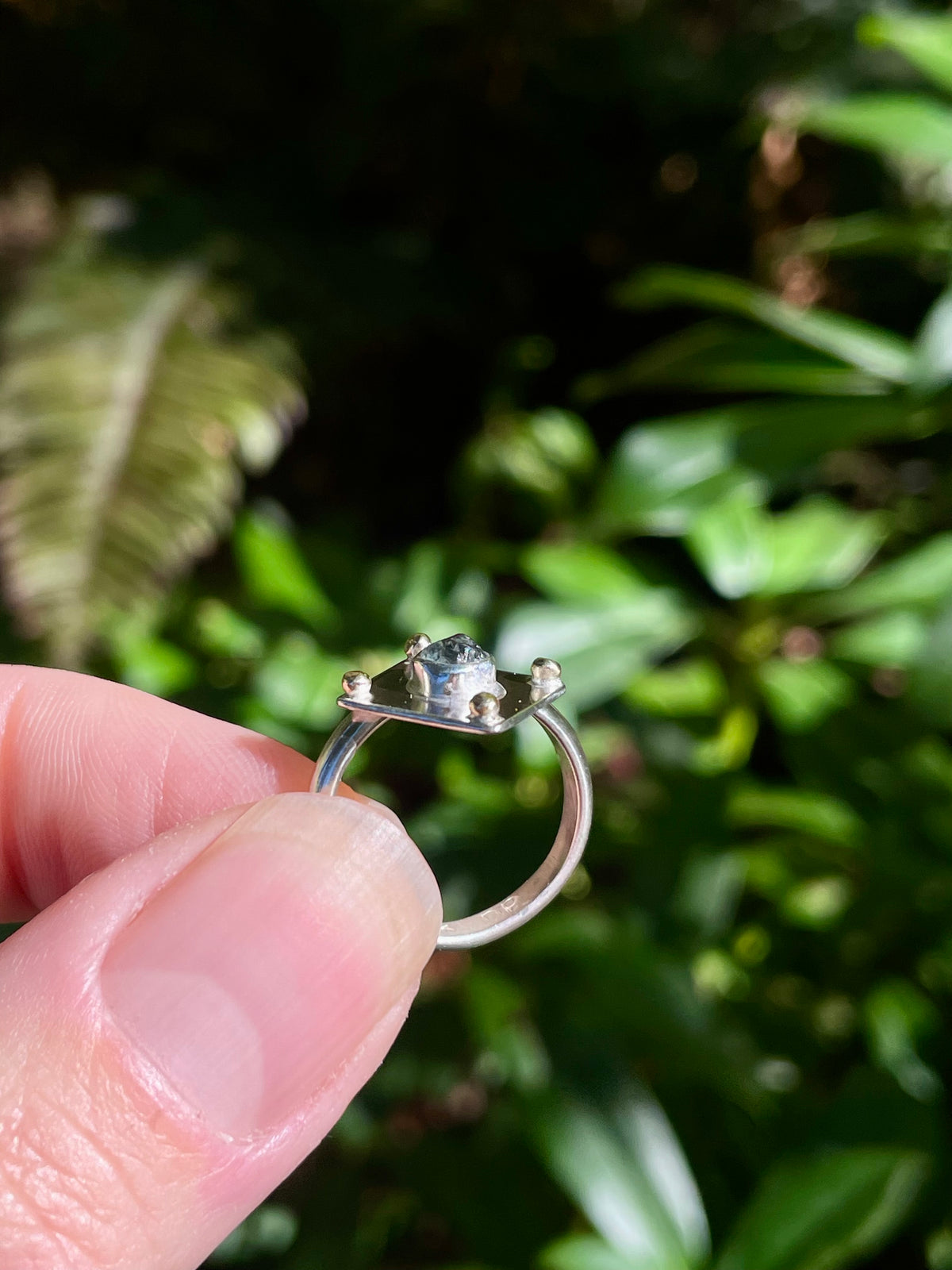 Montana Sapphire shield Ring size 5.5