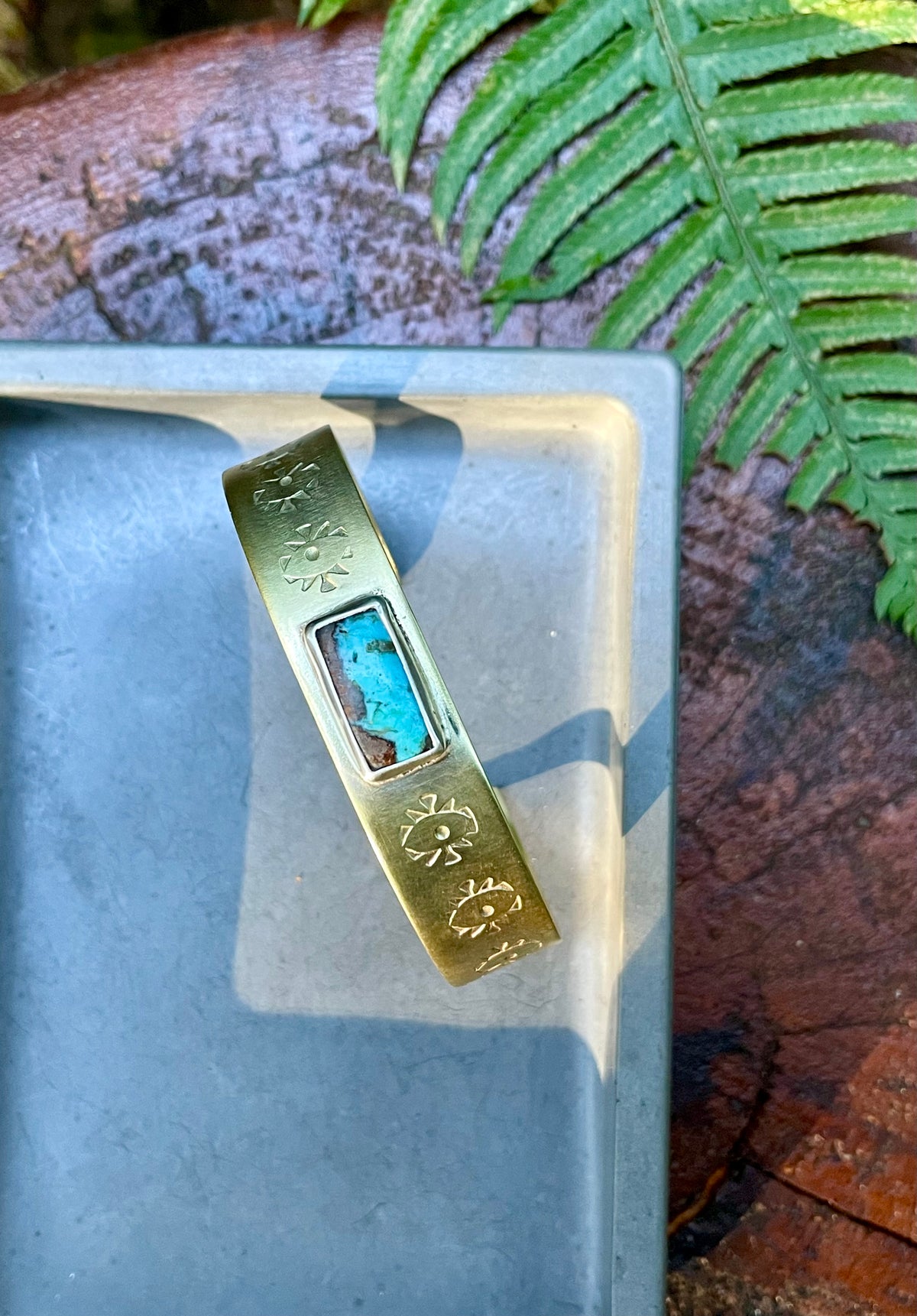 Mixed metal Turquoise Cuff 3