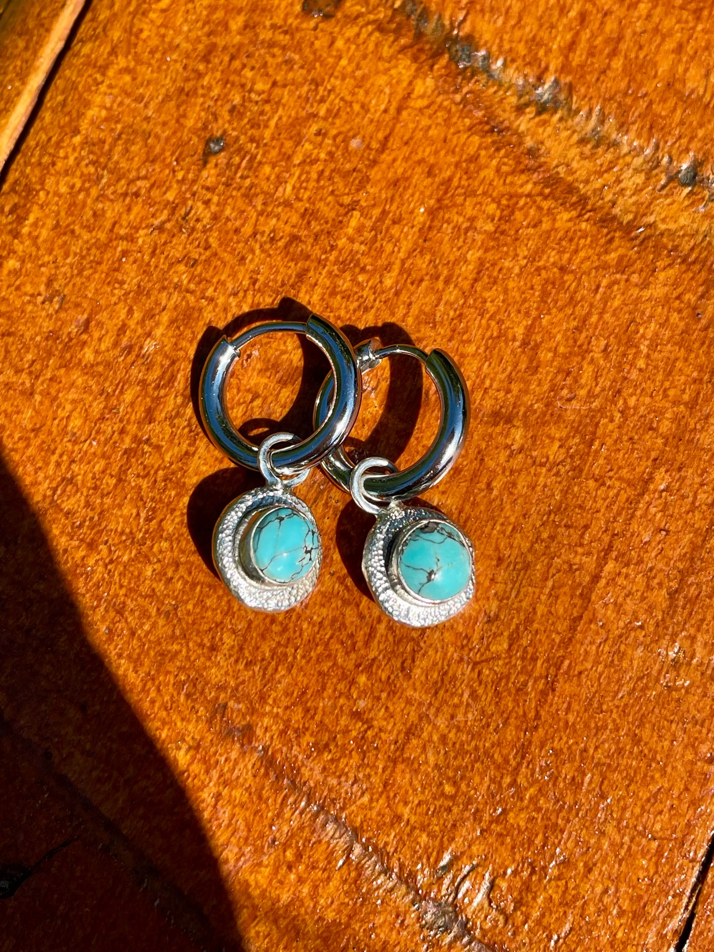 Carlin Nevada Turquoise Huggie Hoops 2