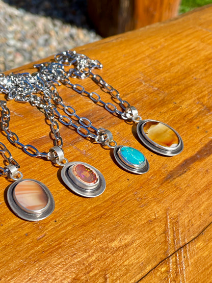 Reversible Montana Agate Pendant 2