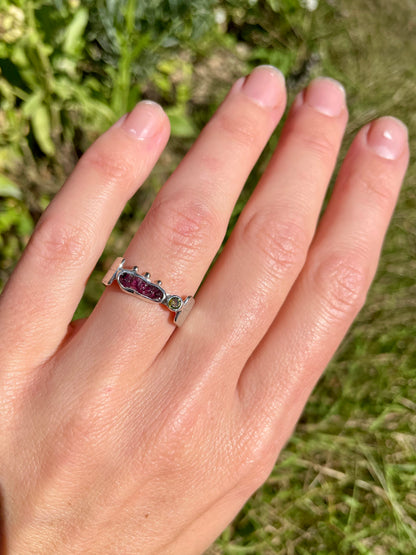 Garnet and Tourmaline Ring size 6.5