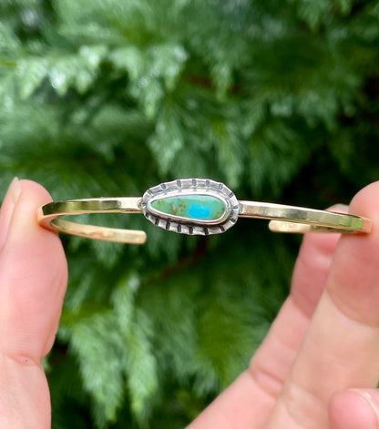 Mixed metal Turquoise Cuff 2