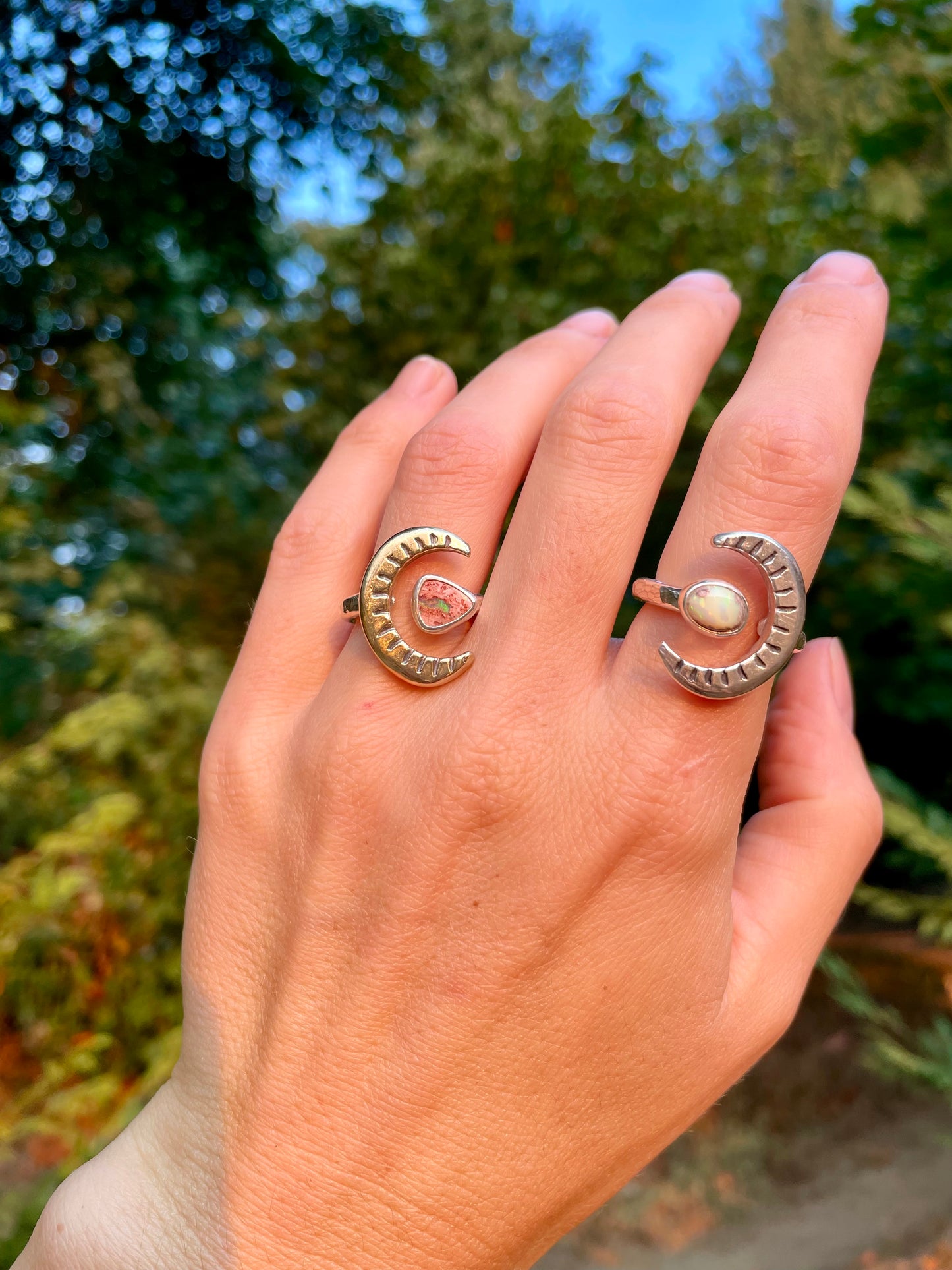 Mexican Fire Opal in Sterling and Brass