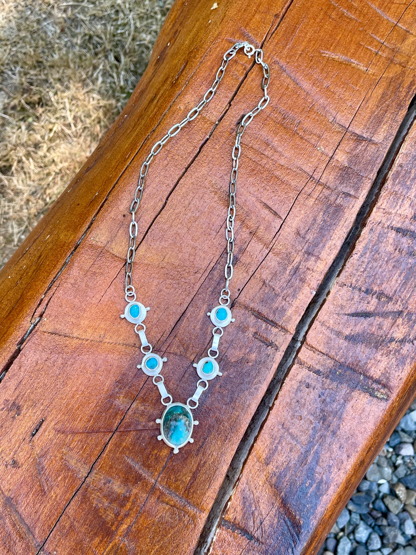 Handcrafted Turquoise Bloom Necklace