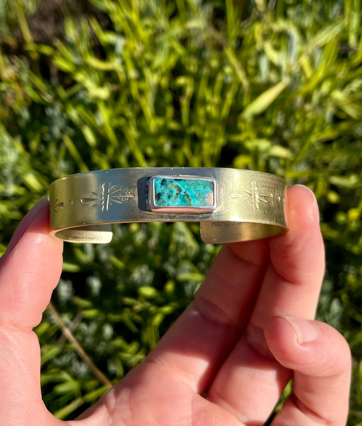 Mixed metal Turquoise Cuff 4