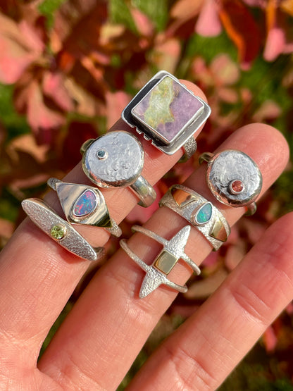 10k Gold and Sterling Opal Ring