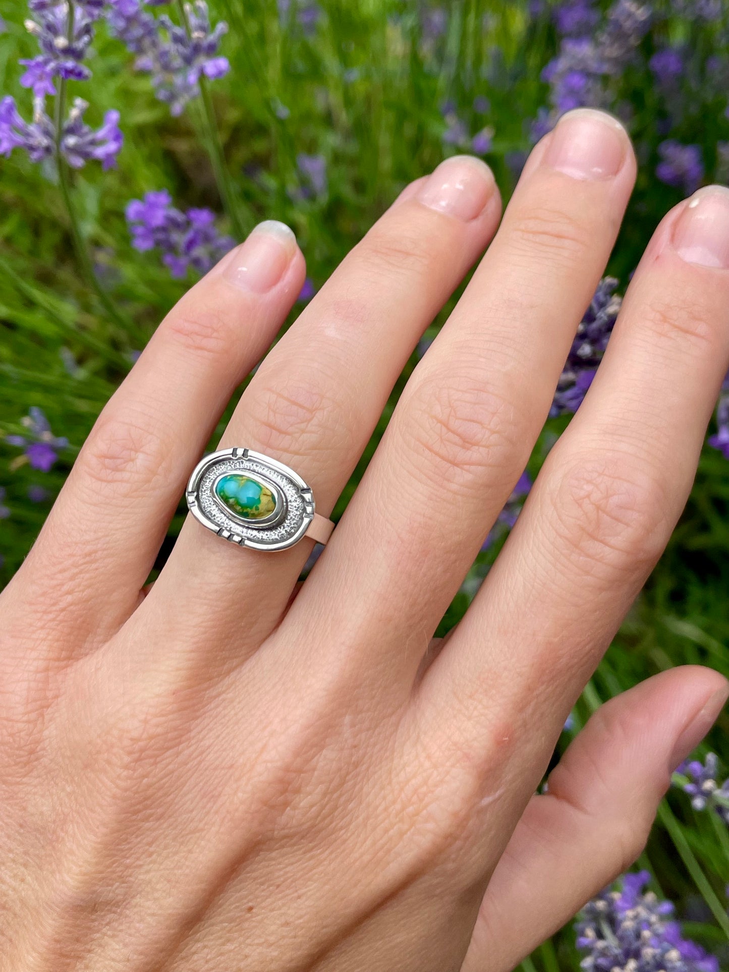 Sterling Silver Royston Turquoise ring size 7.5