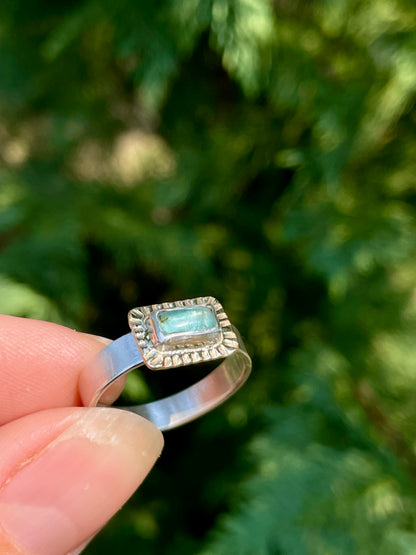 14k Gold and Sterling Tourmaline Ring size 8