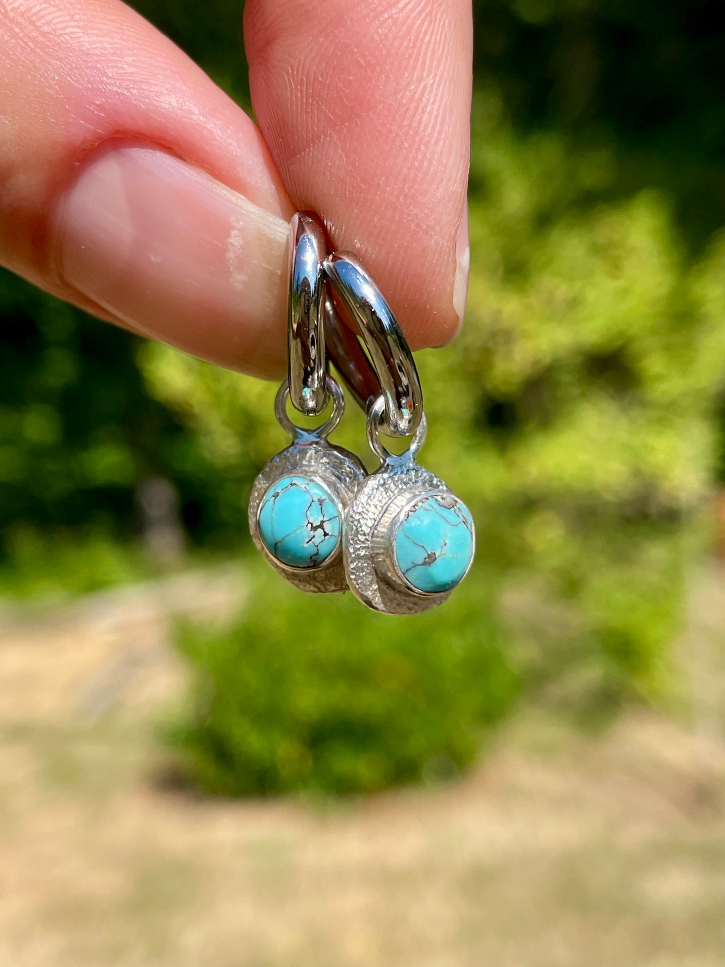 Carlin Nevada Turquoise Huggie Hoops 2