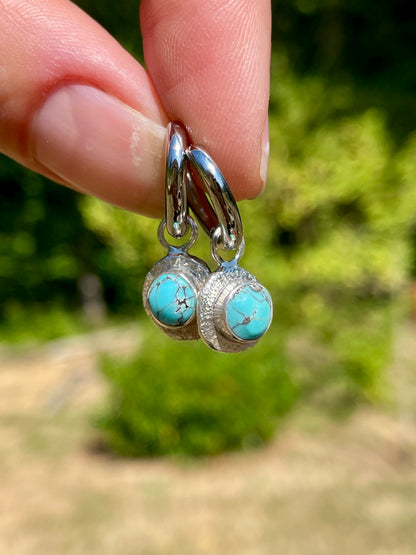 Carlin Nevada Turquoise Huggie Hoops 2