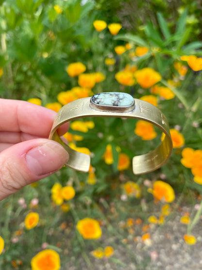 Stamped Brass Cuff with Varicsite