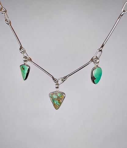 Handcrafted Chain with three Variscite 2