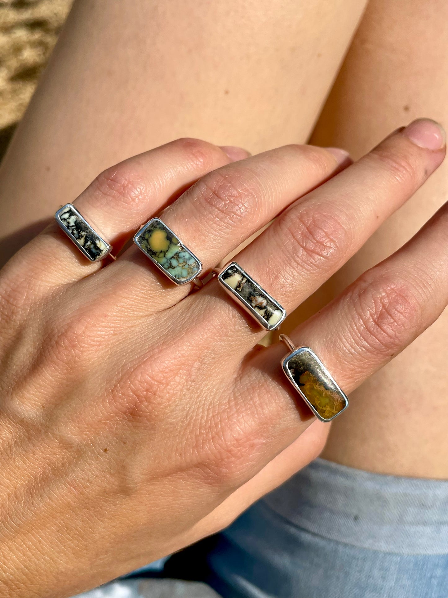 Horizontal Desert Variscite Ring size 7