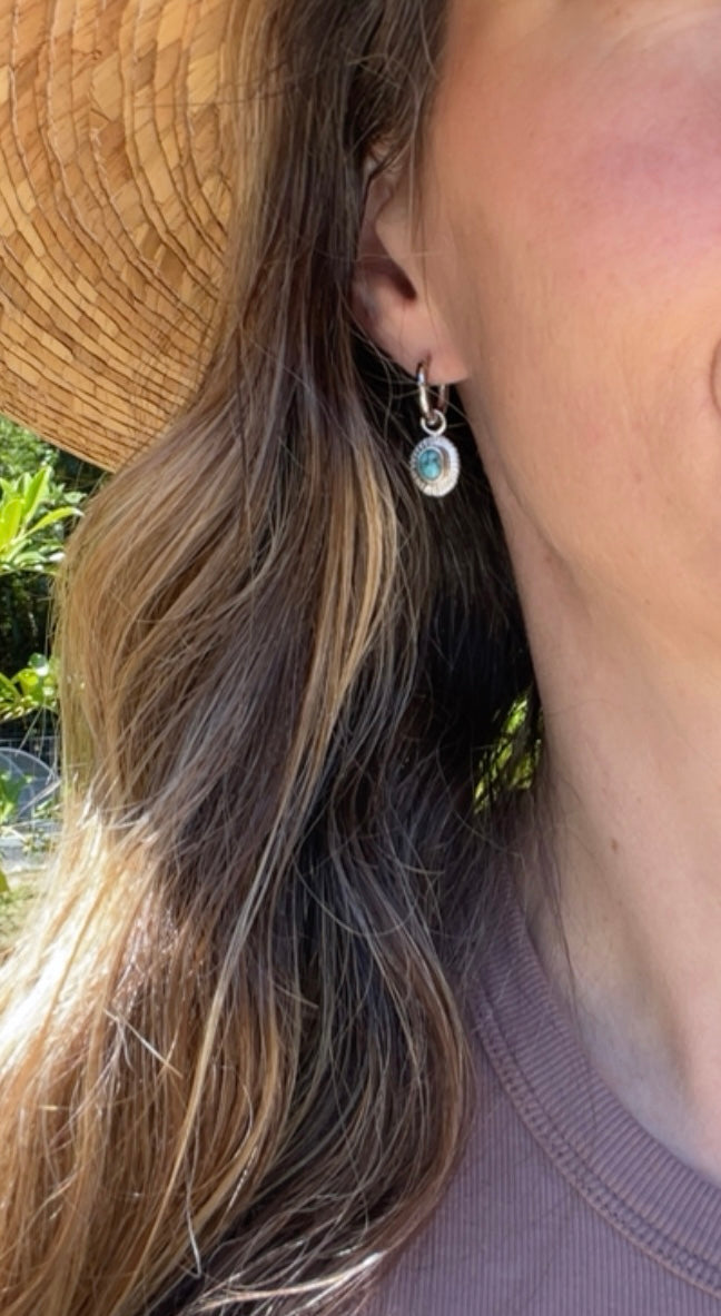 Carlin Nevada Turquoise Huggie Hoops