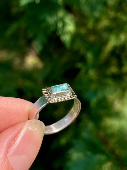 14k Gold and Sterling Tourmaline Ring size 8