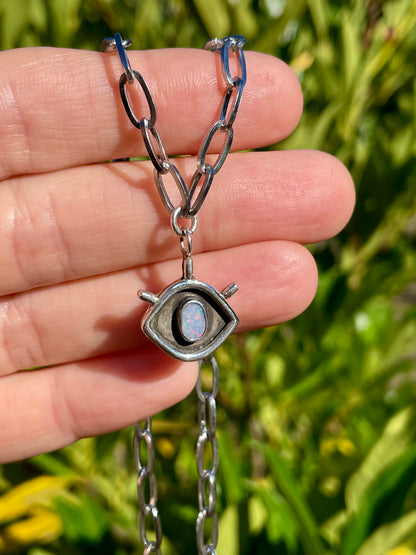 Evil eye Talisman Opal Necklace