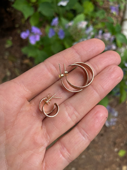 Wide Solid Gold Hoops