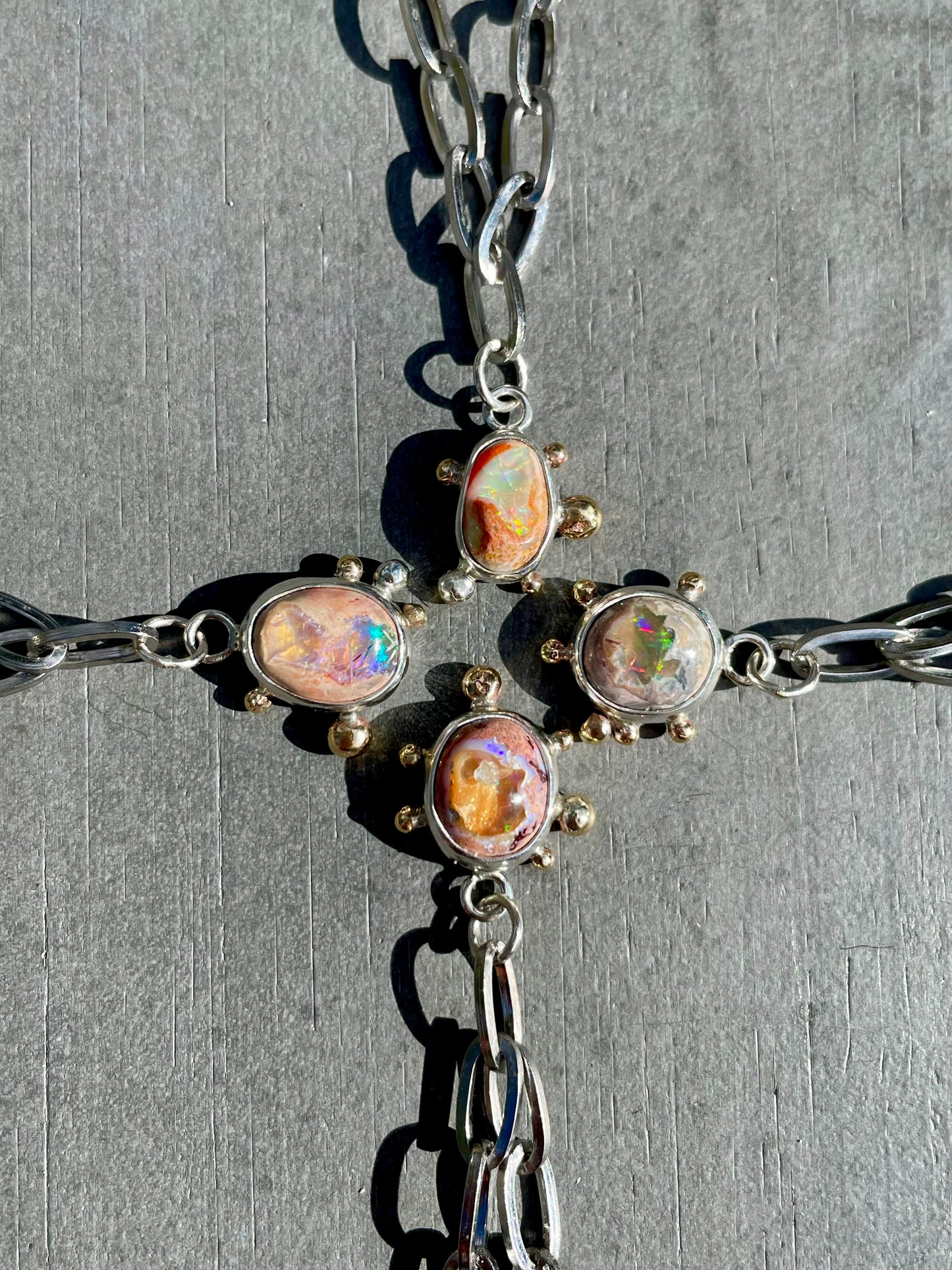 Mexican Fire Opal Chain Necklace 3
