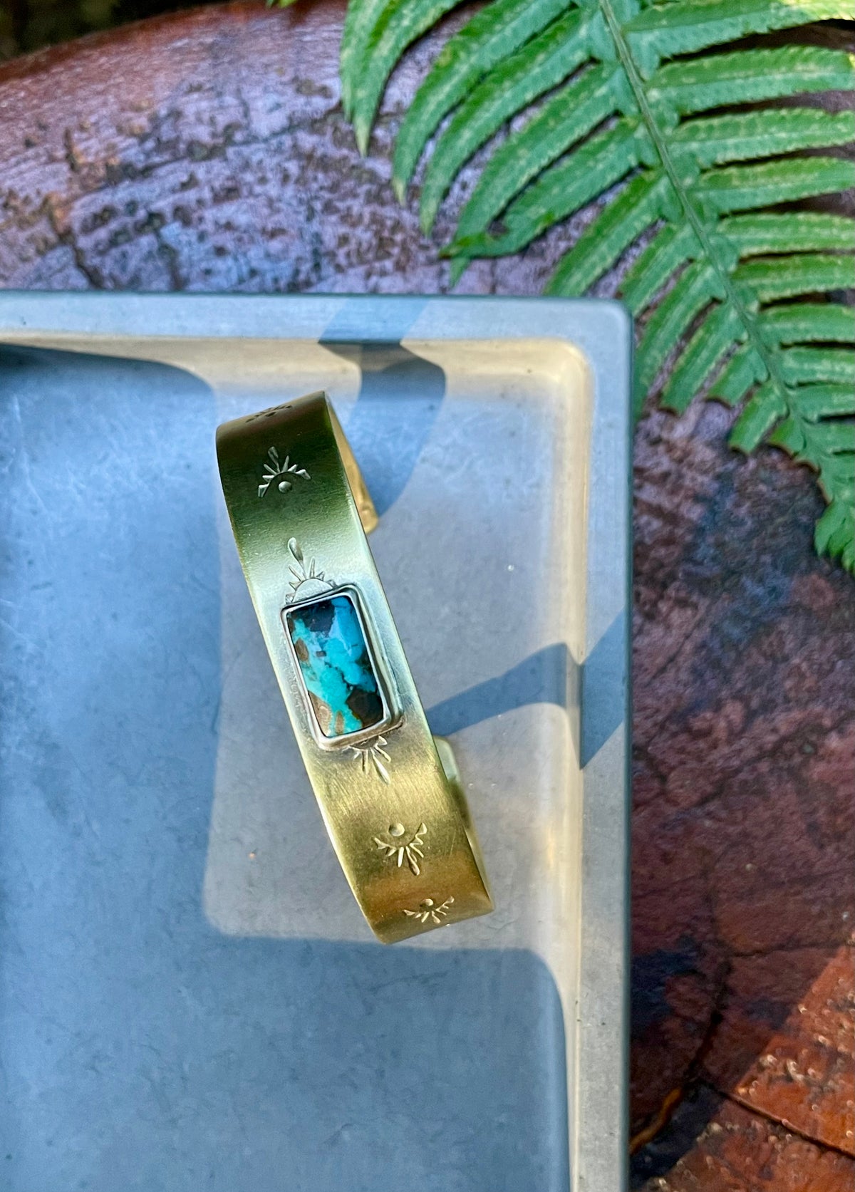 Mixed metal Turquoise Cuff 1