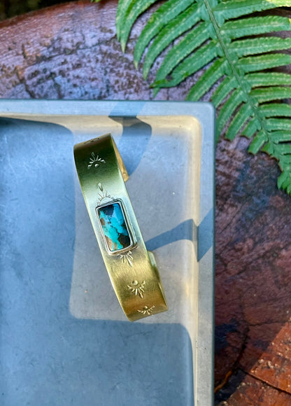 Mixed metal Turquoise Cuff 1