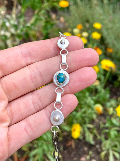Handcrafted Turquoise Bloom Bracelet