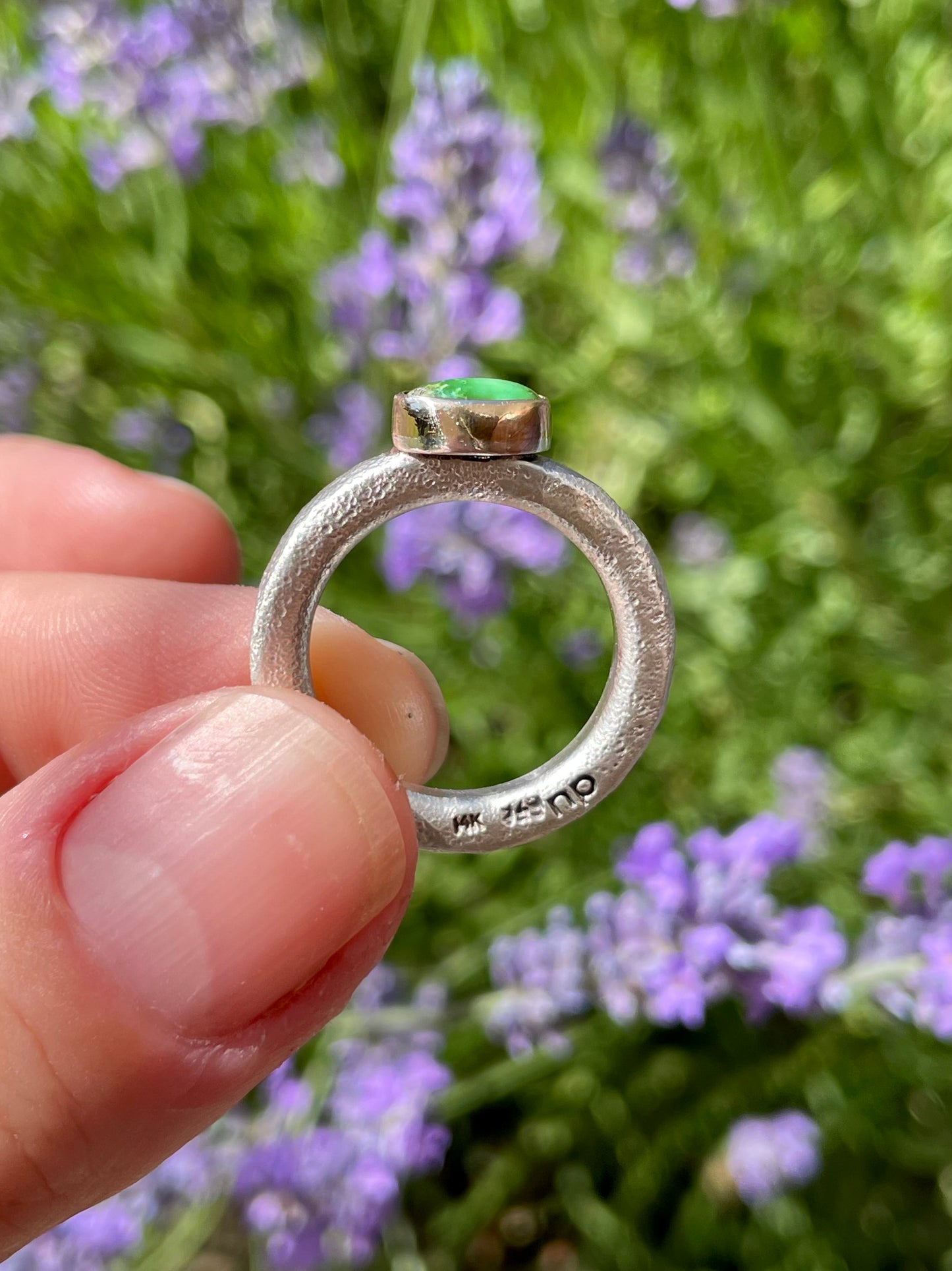 Sonoran Gold Turquoise in Sterling and 14k Gold size 8