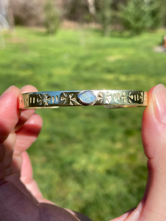 Australian Opal Brass Cuff 4