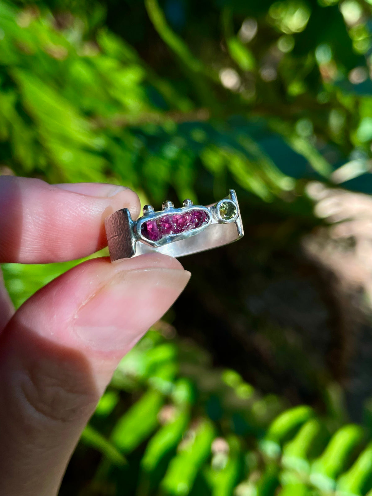 Garnet and Tourmaline Ring size 6.5