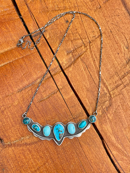 Seven Stone Turquoise Statement Necklace