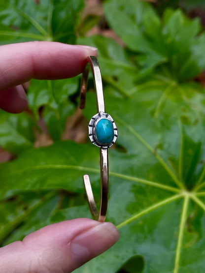 Mixed metal Turquoise Cuff 4