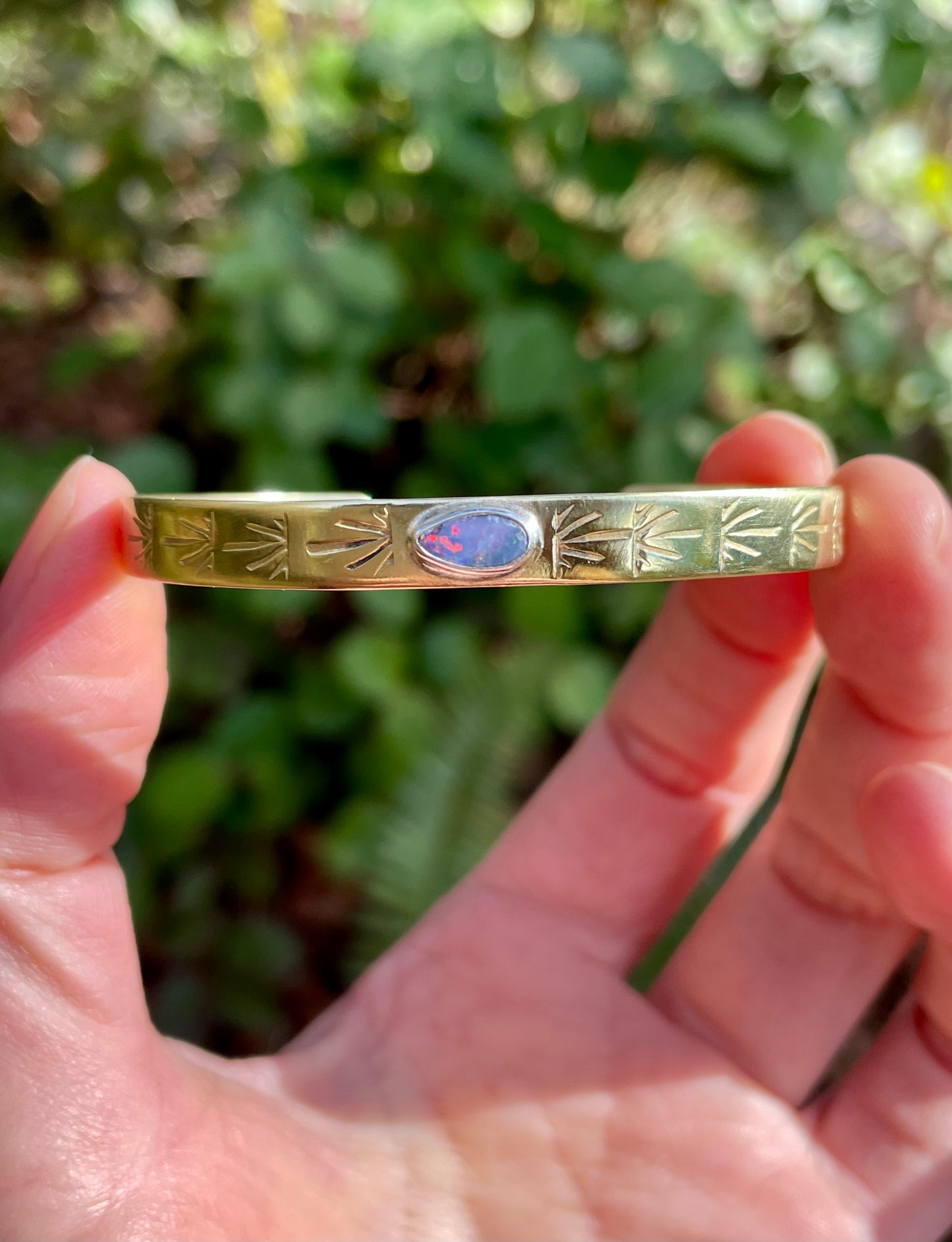 Australian Opal Brass Cuff 2