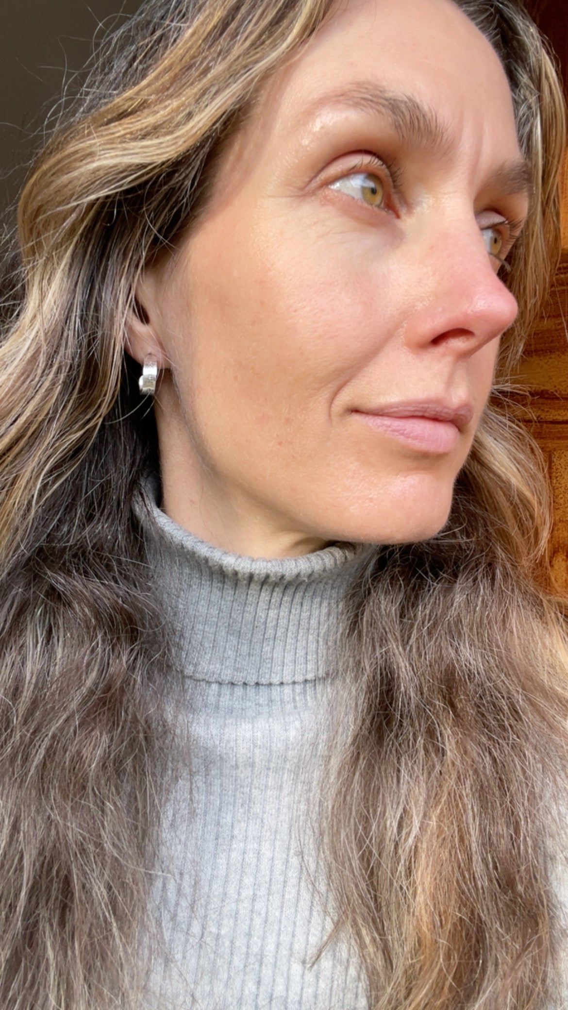 Hand stamped Sterling Hoops 3