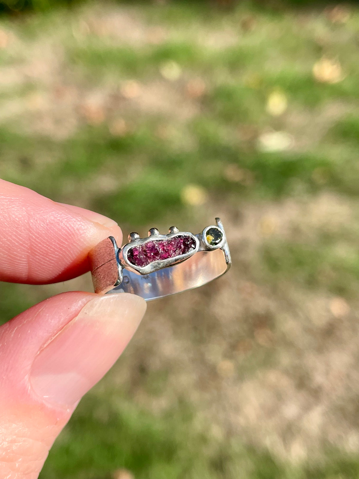 Garnet and Tourmaline Ring size 6.5