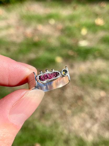 Garnet and Tourmaline Ring size 6.5
