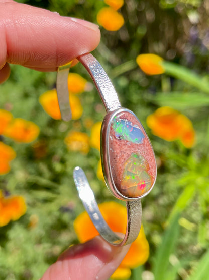 Mexican Fire Opal Cuff in Silver
