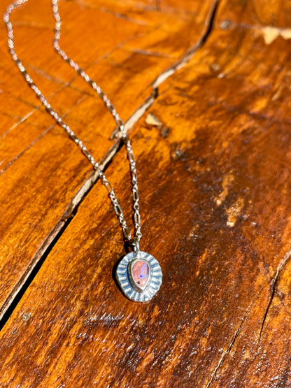 Recycled Mexican Fire Opal necklace 2