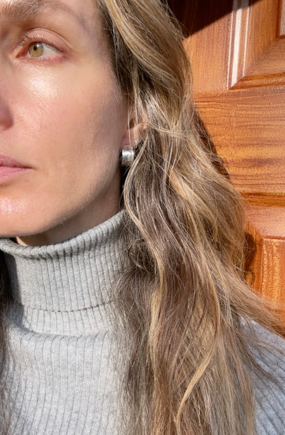 Hand stamped Sterling Hoops 1