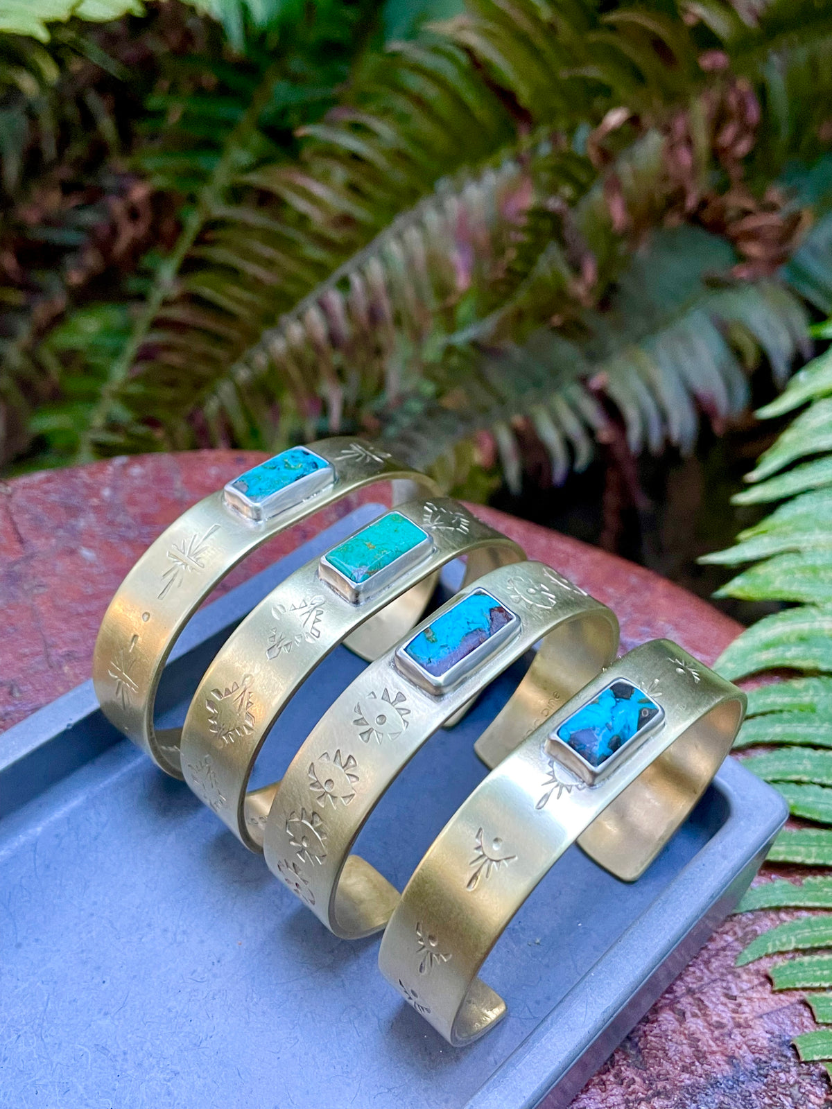 Mixed metal Turquoise Cuff 2