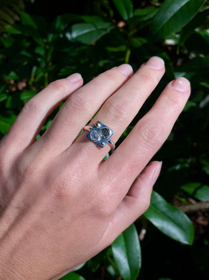 Montana Sapphire Dice Ring size 8.25