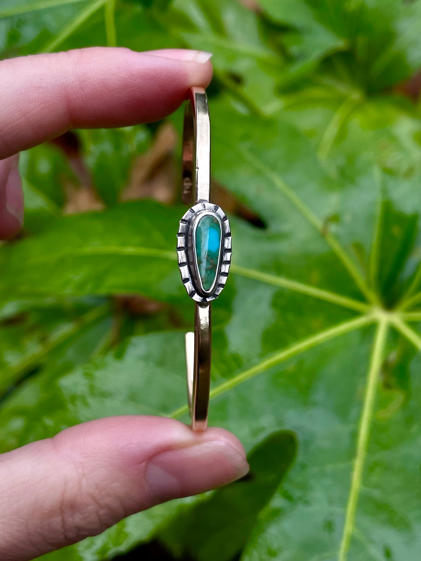 Mixed metal Turquoise Cuff 2