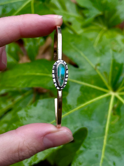 Mixed metal Turquoise Cuff 2