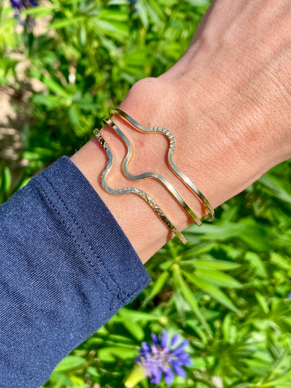 Wavy Brass stacking Cuff