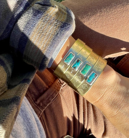 Mixed metal Turquoise Cuff 2